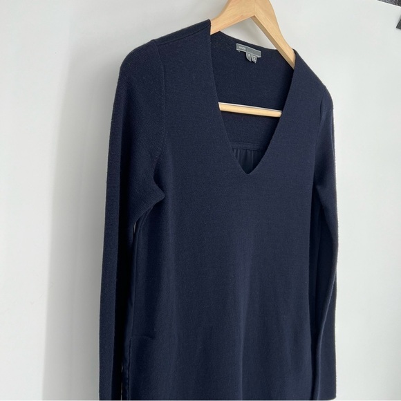 Vince Wool Dark Navy Blue Mixed Media Sweater Dress Size small - Picture 2 of 15